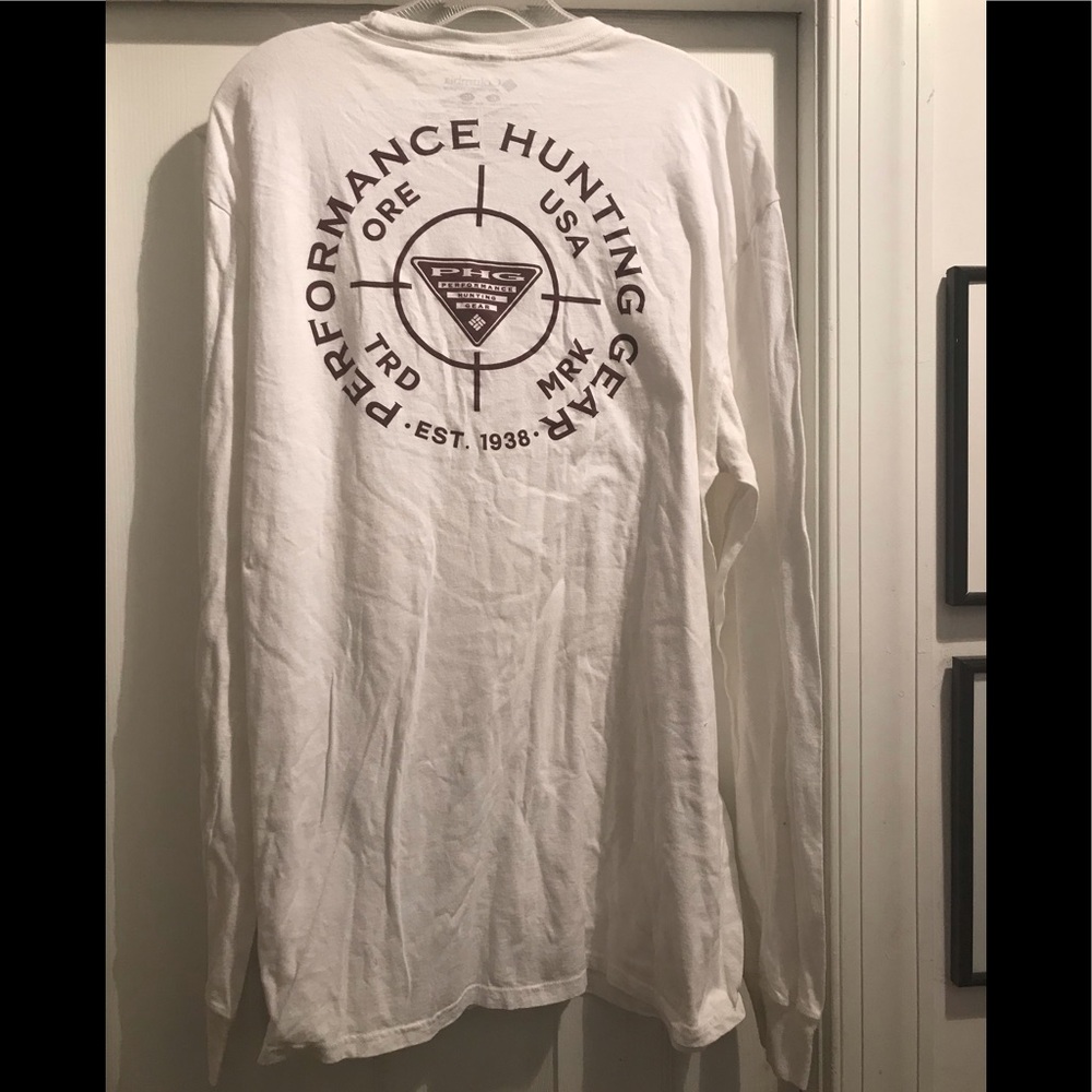 Columbia white PHG LS shirt Size XL